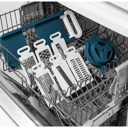 Mandolina pieghevole - ARTHUR MARTIN - AMM530 - 6 in 1 - 3 lame per grattugia e 3 lame per tagliare verdure - Acciaio inossidabile