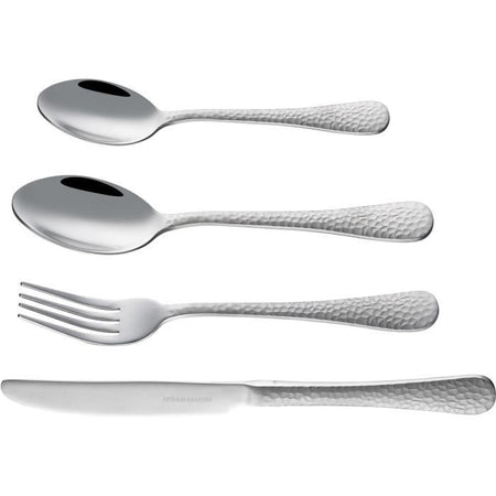 Set posate - ARTHUR MARTIN - AM4463 - 24 pezzi - Acciaio inossidabile - Finitura martellata