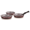 Set di 3 padelle - ARTHUR MARTIN - AM8866 - Tutte le fonti di calore compresa induzione - 20/24/28 cm + 1 manico - Alluminio - Rivestimento in ceramica