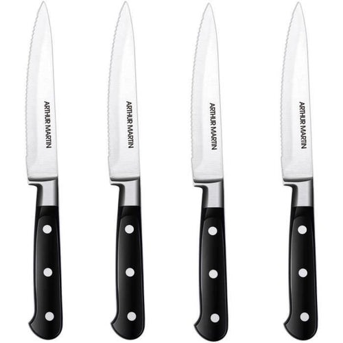 Set di coltelli - ARTHUR MARTIN - AMC1650 - 4 coltelli da bistecca - 4 pezzi - Nero