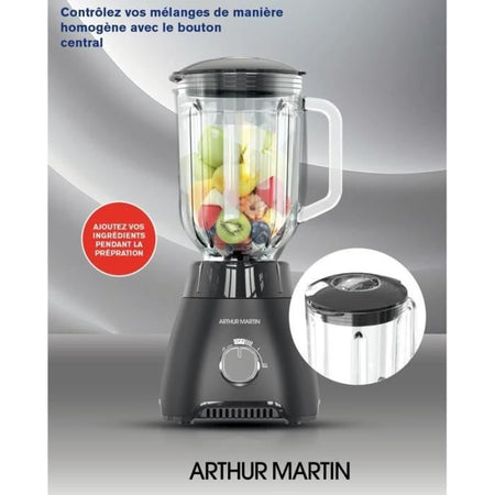 Frullatore in vetro - ARTHUR MARTIN - AMPB40 - 1,5L - 400W - 2 velocità + impulso