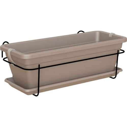 ARTEVASI - Fioriera da balcone venezia kit 50cm tortora 50 x 19,5 x h16,3 cm - 1,16l
