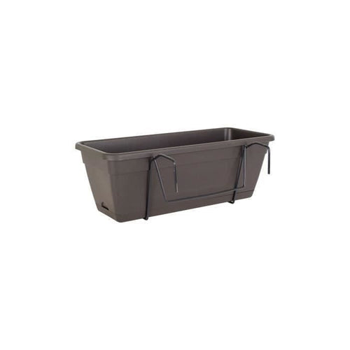 Kit fioriera Venezia ARTEVASI con riserva d'acqua - 10 L - 49 x 19,5 x 16,6 cm - Grigio antracite