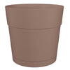 Pentola floreale e rotondo capri rotondo - plastica - serbatoio dell'acqua - diametro 30 cm - taupe - artevasi