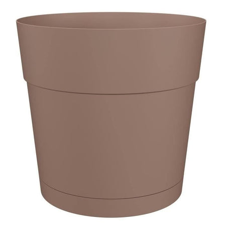 Pentola floreale e rotondo capri rotondo - plastica - serbatoio dell'acqua - diametro 30 cm - taupe - artevasi