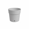Barattolo di fiori e capri rotondo rotondo - plastica - serbatoio dell'acqua - diametro 30 cm - grigio chiaro - artevasi