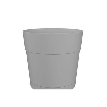 Pentola floreale e rotondo capri rotondo - plastica - serbatoio dell'acqua - diametro 40 cm - grigio chiaro - artevasi