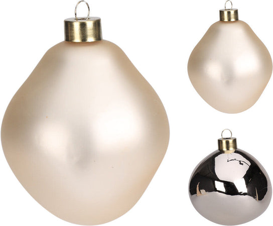 Palline per albero di Natale in vetro color champagne decorazioni natalizie