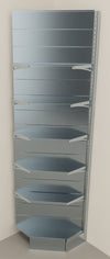 Modulo aggiuntivo per scaffale zincato ad angolo a piani con mensole di cm. 70x70x300h