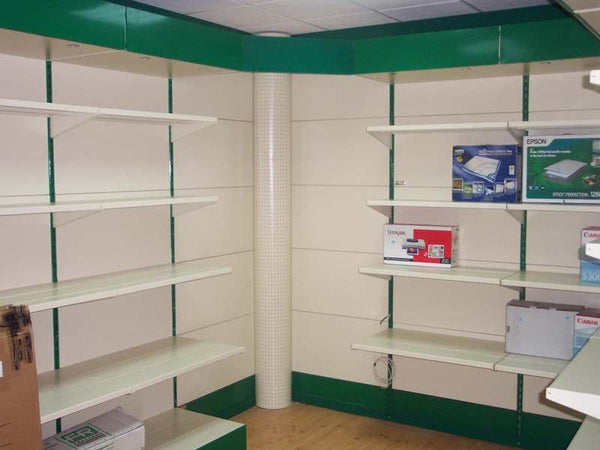 Modulo aggiuntivo per scaffalatura ad angolo a piani con mensole di cm. 70x70x250h