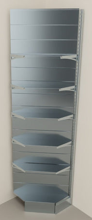 Modulo aggiuntivo zincato scaffale metallico ad angolo di cm. 70x70x300h