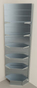 Modulo aggiuntivo zincato scaffale metallico ad angolo di cm. 70x70x300h
