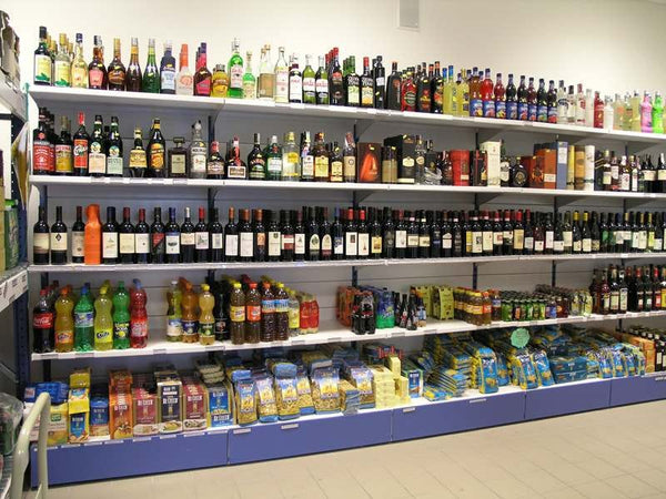 Modulo aggiuntivo scaffale ad angolo da negozio di cm. 70x70x250h