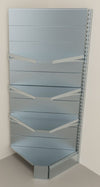Modulo aggiuntivo zincato scaffale ad angolo per negozio di cm. 70x70x200h