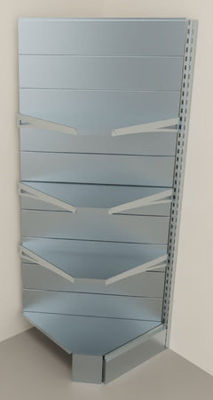 Modulo aggiuntivo zincato scaffale ad angolo per negozio di cm. 70x70x200h