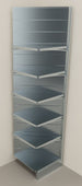 Modulo aggiuntivo zincato scaffale metallico ad angolo di cm. 70x70x300h