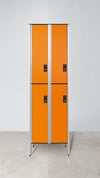 Armadio spogliatoio in laminato stratificato HPL sovrapposto a 4 posti certificato per uso alimentare cm. 80x50x200h
