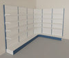 Modulo aggiuntivo ad angolo scaffale negozio di cm. 70x70x300h