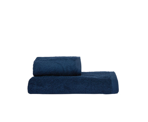 Set Asciugamani 2 Pezzi (1 Asciugamano viso 1 Asciugamano ospite) soffici morbidi assorbenti BLU NOTTE