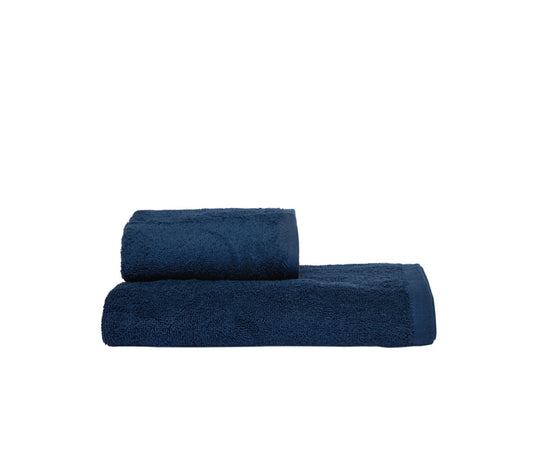 Set Asciugamani 2 Pezzi (1 Asciugamano viso 1 Asciugamano ospite) soffici morbidi assorbenti BLU NOTTE