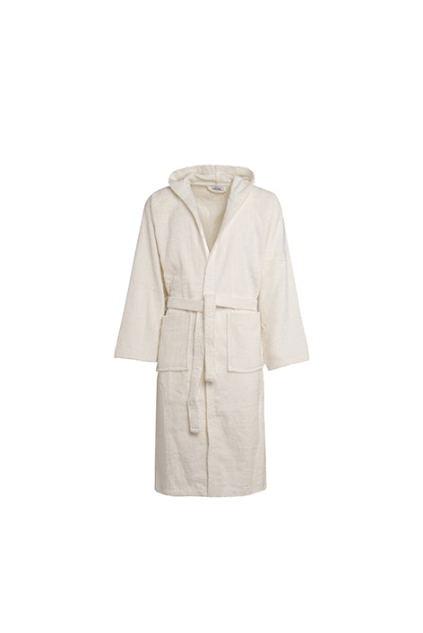 Accappatoio con Cappuccio Doccia Bagno soffice morbido assorbente resistente 100% cotone PANNA