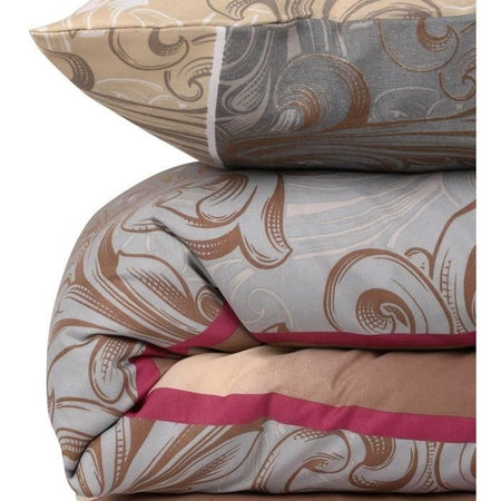 Completo letto - 1 copripiumino 220 x 240 cm + 2 federe 60 x 60 cm - 65% cotone, 35% poliestere - Grigio