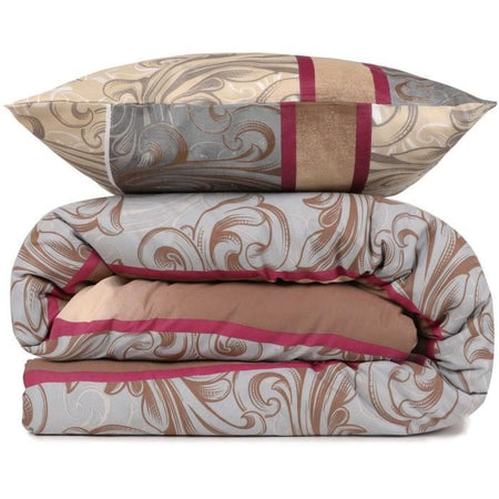 Completo letto - 1 copripiumino 220 x 240 cm + 2 federe 60 x 60 cm - 65% cotone, 35% poliestere - Grigio