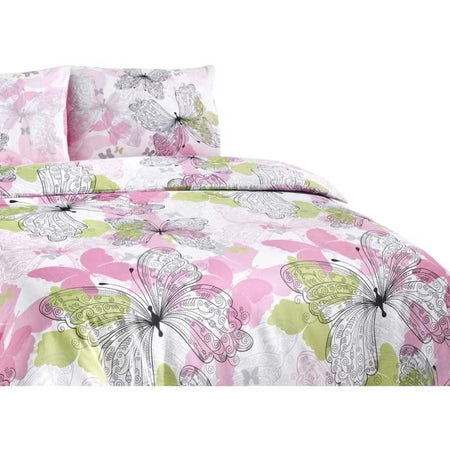 Set letto - 1 copripiumino 220 x 240 cm + 2 federe 60 x 60 cm - 65% cotone, 35% poliestere - Rosa