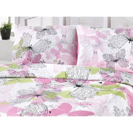 Set letto - 1 copripiumino 220 x 240 cm + 2 federe 60 x 60 cm - 65% cotone, 35% poliestere - Rosa