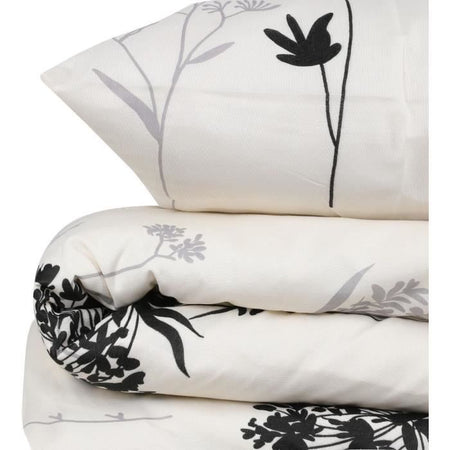 Completo letto - 1 copripiumino 220 x 240 cm + 2 federe 60 x 60 cm - 65% cotone, 35% poliestere - Beige