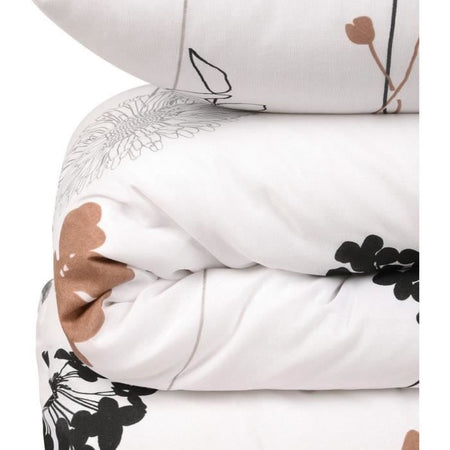 Completo letto - 1 copripiumino 220 x 240 cm + 2 federe 60 x 60 cm - 65% cotone, 35% poliestere - Bianco