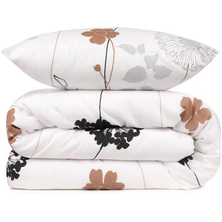 Completo letto - 1 copripiumino 220 x 240 cm + 2 federe 60 x 60 cm - 65% cotone, 35% poliestere - Bianco