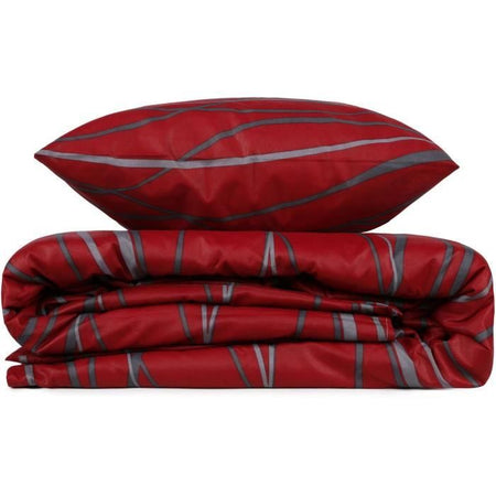 Completo letto - 1 copripiumino 220 x 240 cm + 2 federe 60 x 60 cm - 65% cotone, 35% poliestere - Rosso