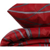 Completo letto - 1 copripiumino 220 x 240 cm + 2 federe 60 x 60 cm - 65% cotone, 35% poliestere - Rosso
