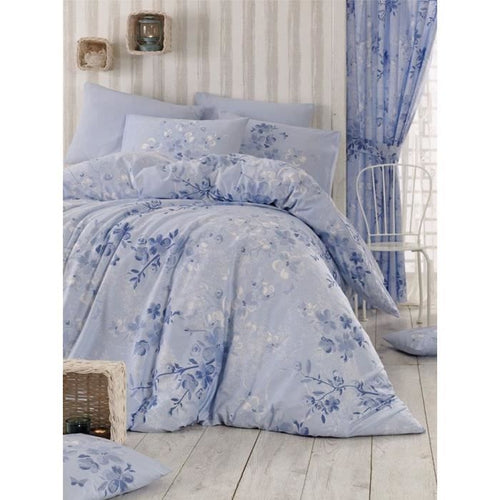 Completo letto - 1 copripiumino 220 x 240 cm + 2 federe 60 x 60 cm - 100% cotone rinforzato - Blu