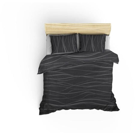 Completo letto - 1 copripiumino 220 x 240 cm + 2 federe 60 x 60 cm - 65% cotone, 35% poliestere - Grigio