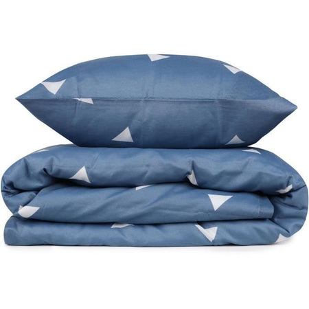 Completo letto - 1 copripiumino 220 x 240 cm + 2 federe 60 x 60 cm - 65% cotone, 35% poliestere - Blu