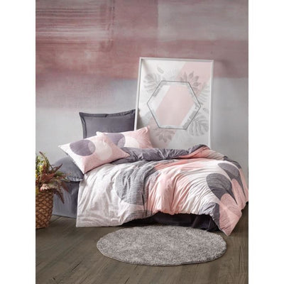 Completo letto - 1 copripiumino 220 x 240 cm + 2 federe 60 x 60 cm - 100% cotone - Grigio