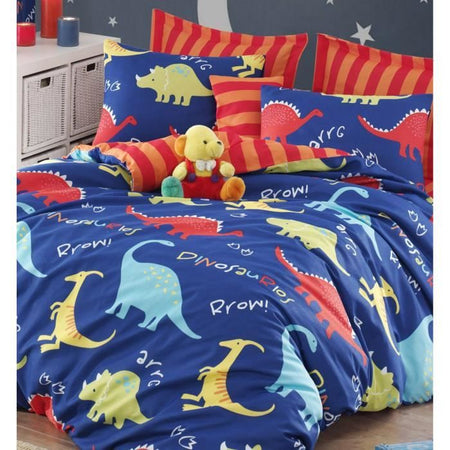 Completo letto - 1 copripiumino 220 x 240 cm + 2 federe 60 x 60 cm - 65% cotone, 35% poliestere - Blu
