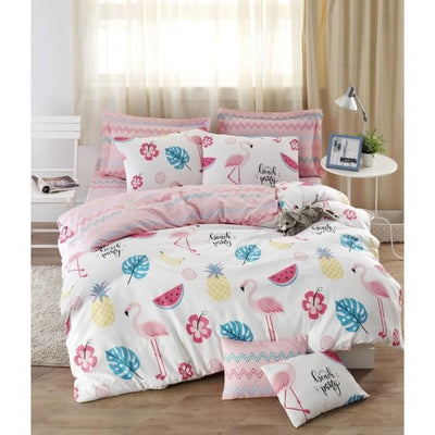 Completo letto - 1 copripiumino 220 x 240 cm + 2 federe 60 x 60 cm - 65% cotone, 35% poliestere - Bianco