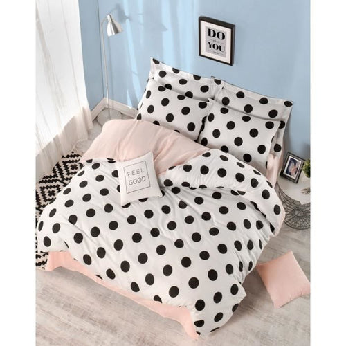 Completo letto - 1 copripiumino 220 x 240 cm + 2 federe 60 x 60 cm - 65% cotone, 35% poliestere - Bianco