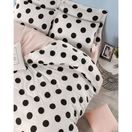 Completo letto - 1 copripiumino 220 x 240 cm + 2 federe 60 x 60 cm - 65% cotone, 35% poliestere - Bianco