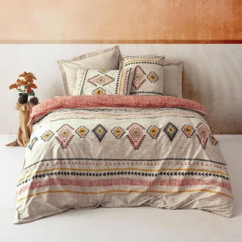 Completo letto - 1 copripiumino 220 x 240 cm + 2 federe 60 x 60 cm - 100% cotone - Rosso