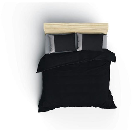 Set letto - 1 copripiumino 220 x 240 cm + 2 federe 60 x 60 cm - 100% cotone - Nero