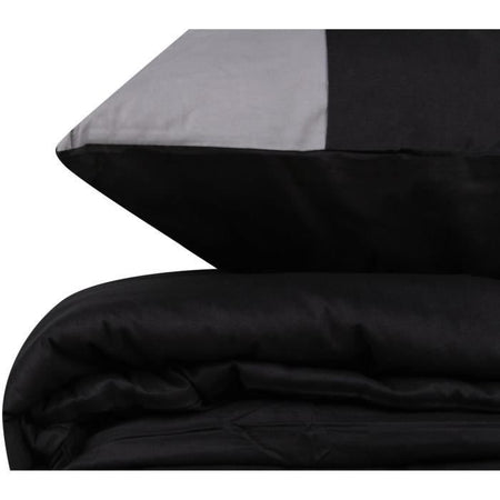 Set letto - 1 copripiumino 220 x 240 cm + 2 federe 60 x 60 cm - 100% cotone - Nero