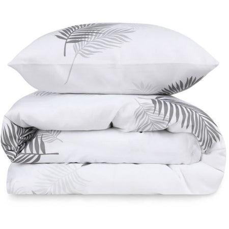Completo letto - 1 copripiumino 220 x 240 cm + 2 federe 60 x 60 cm - 65% cotone, 35% poliestere - Grigio