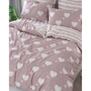Set letto - 1 copripiumino 220 x 240 cm + 2 federe 60 x 60 cm - 65% cotone, 35% poliestere - Rosa