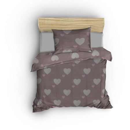 Set letto - 1 copripiumino 220 x 240 cm + 2 federe 60 x 60 cm - 65% cotone, 35% poliestere - Rosa