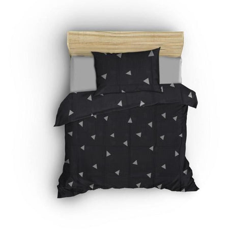 Completo letto - 1 copripiumino 220 x 240 cm + 2 federe 60 x 60 cm - 65% cotone, 35% poliestere - Grigio
