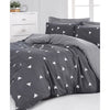 Completo letto - 1 copripiumino 220 x 240 cm + 2 federe 60 x 60 cm - 65% cotone, 35% poliestere - Grigio